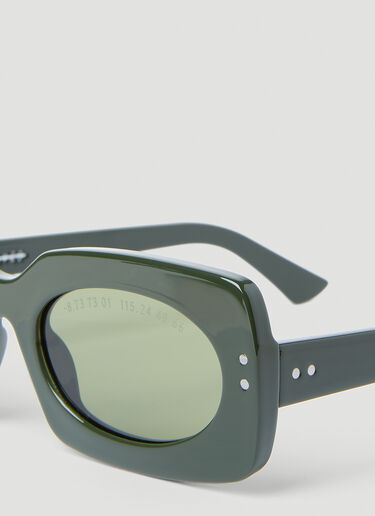 Clean Waves Inez & Vinoodh Low Rectangle Sunglasses Green clw0353007