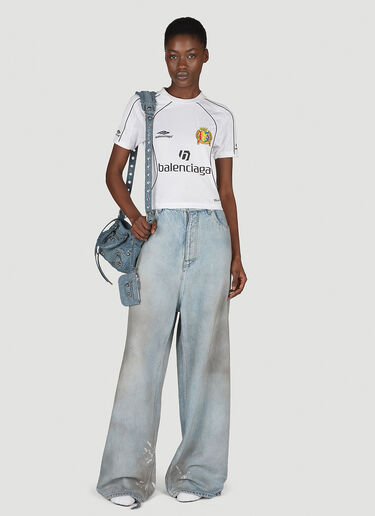 Balenciaga Shrunken Soccer Jersey Top White bal0254024