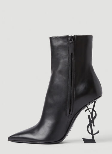 Saint Laurent 오피움 로고 하이힐 부츠 블랙 sla0249078