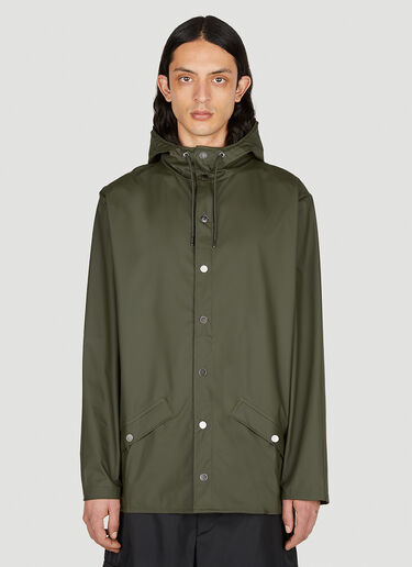 Rains Hooded Rain Jacket Green rai0352001