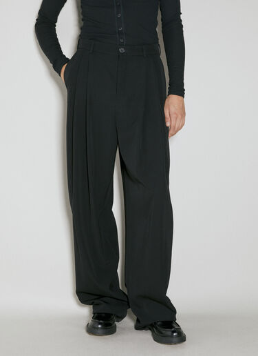 Saint Laurent ワイドレッグウールパンツ ブラック sla0154008
