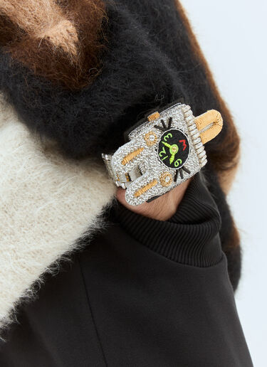 Walter Van Beirendonck Crazy Bunny Beaded Bracelet Silver wlt0158026
