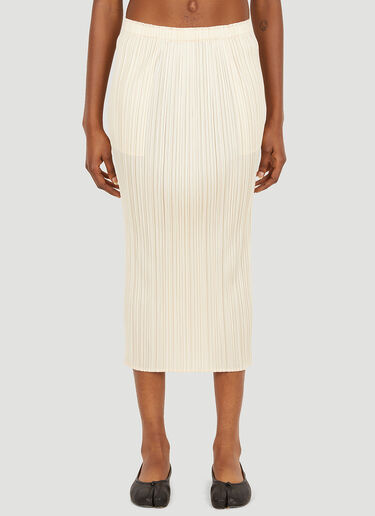 Pleats Please Issey Miyake Plissé Basic Skirt Cream plp0251013