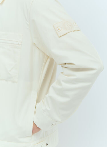 Stone Island Ghost Zip-Up Jacket Cream sto0156005