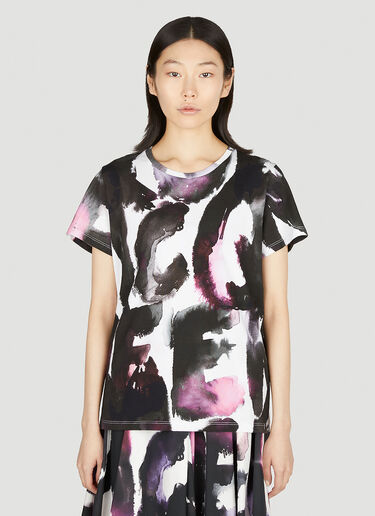 Alexander McQueen ペイントプリントTシャツ ブラック amq0251053