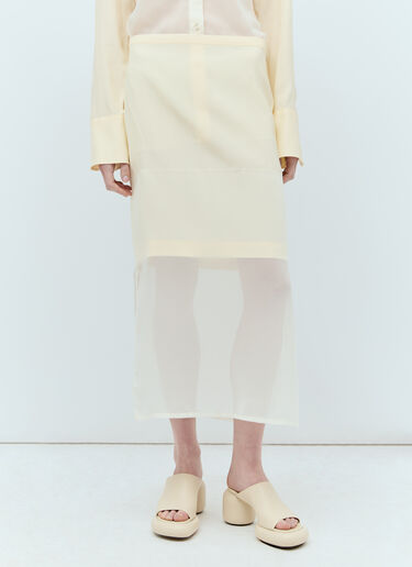Sportmax 더블 레이어 미디 스커트  화이트 spx0256002