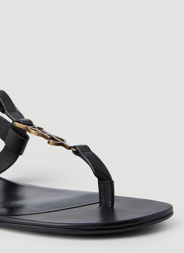 Cassandra Logo Sandals Saint Laurent Cassandra Logo Sandals Black sla0151057