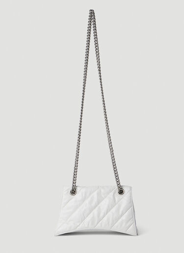 Balenciaga Crush Quilted Shoulder Bag White bal0252094