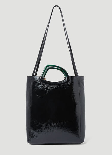 주름진 가죽 토트백 Dries Van Noten 주름진 가죽 토트백 블랙 dvn0253001