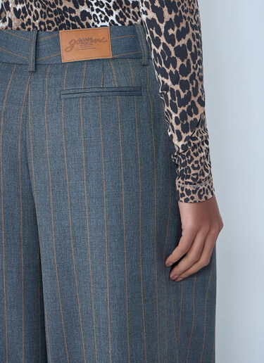 Wide-Leg Pinstripe Pants GANNI Wide-Leg Pinstripe Pants Light Grey gan0262029