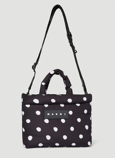 Marni Logo Patch Tote Bag Black mni0254011