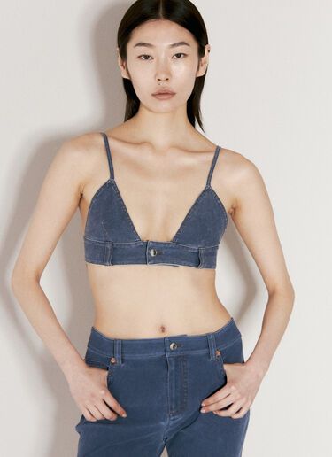 Alexander Wang Trompe L'oeil Denim Bra Top Blue awg0256003