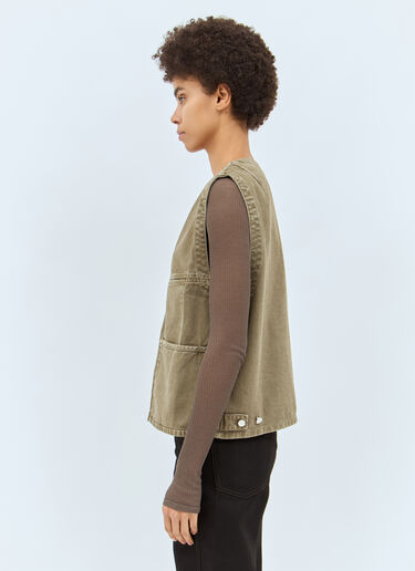 Lemaire Denim Waistcoat Khaki lem0258011