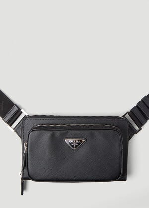 Prada Logo Motif Woven Beltbag Black pra0149064