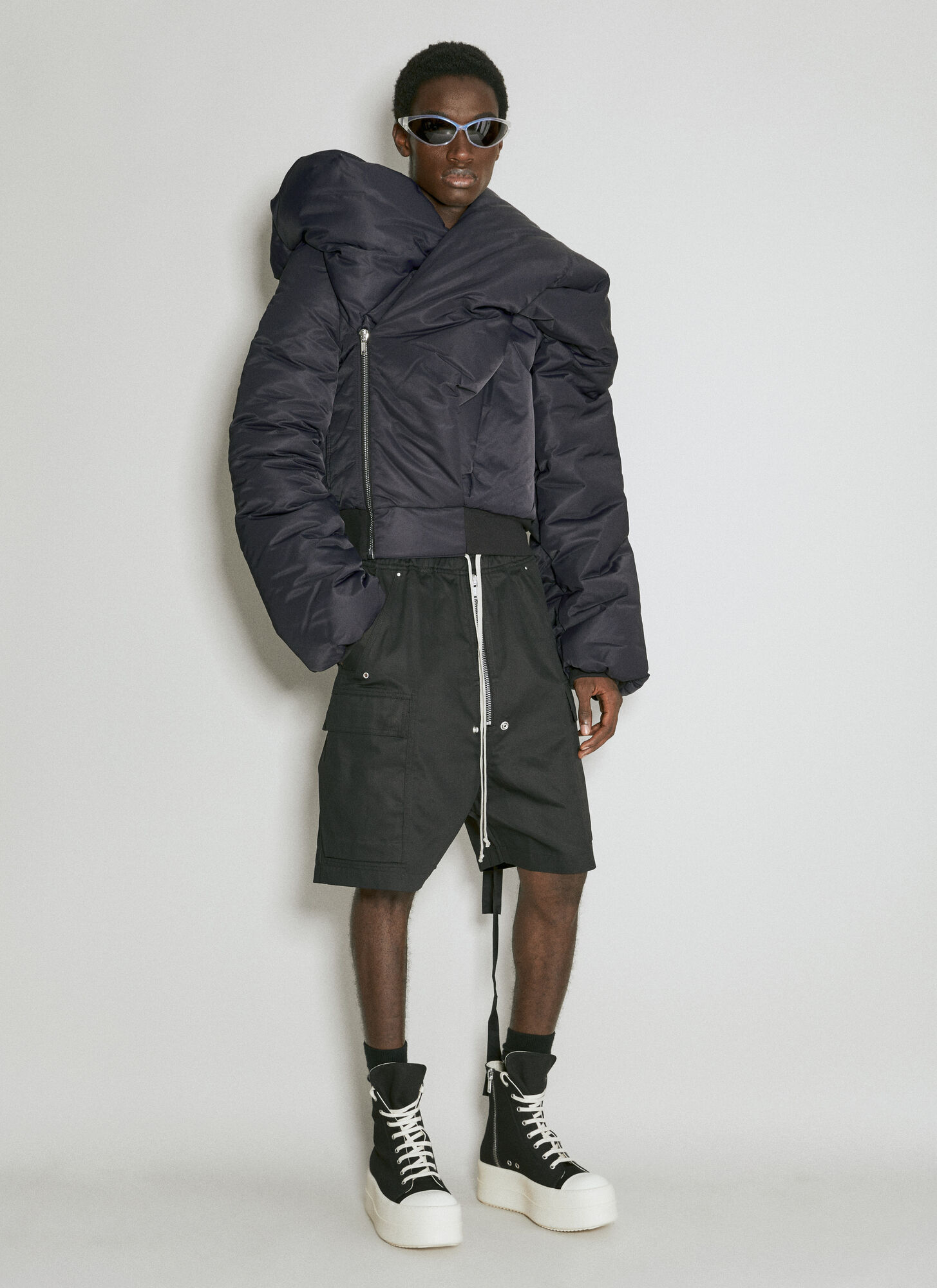Rick Owens Drkshdw Padded Cropped Jacket In Black