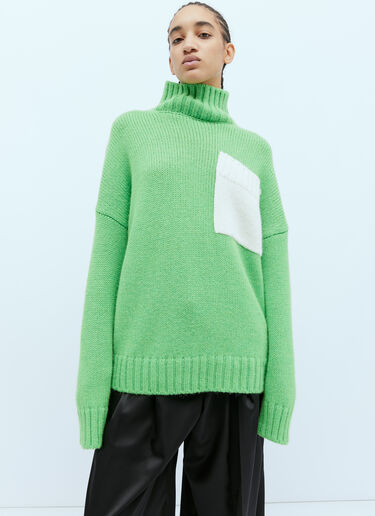 JW Anderson Patch Pocket Knit Sweater Green jwa0254004