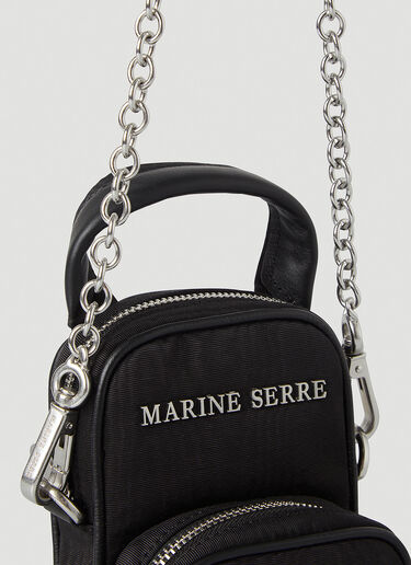 Marine Serre 双口袋迷你单肩包 黑色 mrs0346022