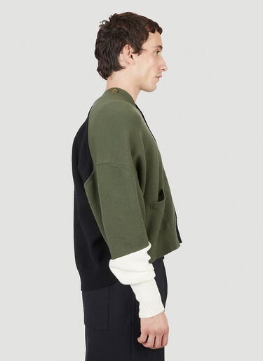 MM6 Maison Margiela Colour Block Cardigan Green mmm0151010