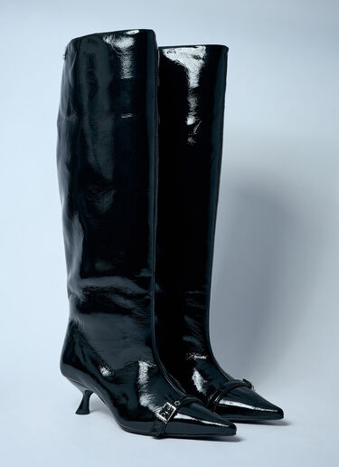 GANNI Eyelets Slouchy High Shaft Boots Black gan0259089