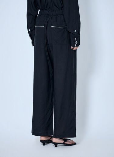 LN-CC® - Toteme: Piped Silk Trousers - Black Toteme Piped Silk Trousers Black tot0265040