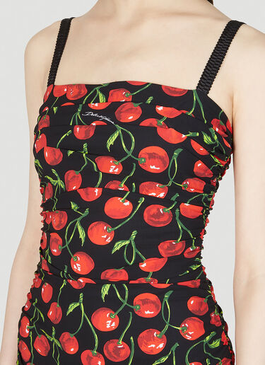 Dolce & Gabbana Cherry Midi Dress Black dol0253008