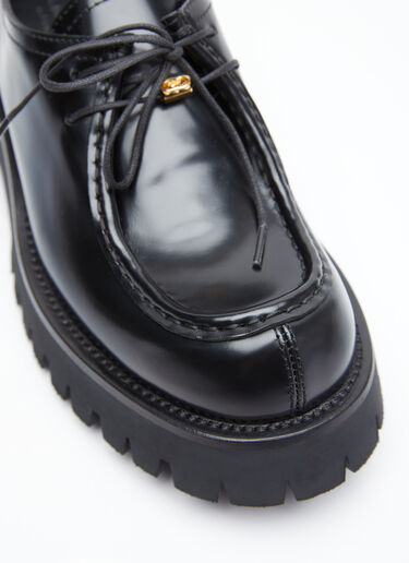 Gucci Bee Leather Lace-Up Shoes Black guc0255064