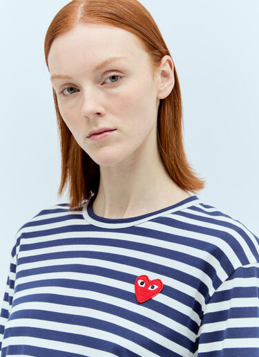 Comme Des Garçons PLAY Striped T-Shirt Blue cpl0355006