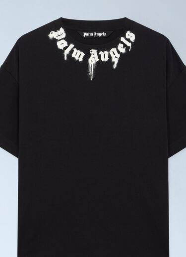 Spray Neck Logo T-Shirt Palm Angels Spray Neck Logo T-Shirt Black pma0162006