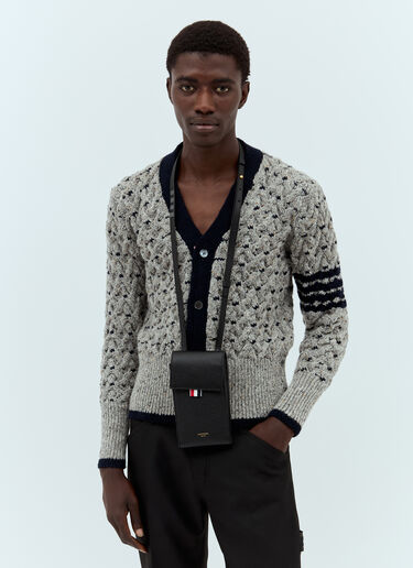 Thom Browne 4-바 크로스바디 폰 홀더 블랙 thb0157009