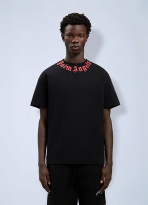 Palm Angels Neck Logo T-Shirt Black pma0164087