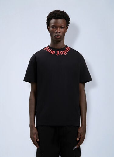 Palm Angels Neck Logo T-Shirt Black pma0164087
