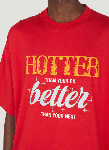 VETEMENTS [Hotter Than Your Ex] Tシャツ レッド vet0147009