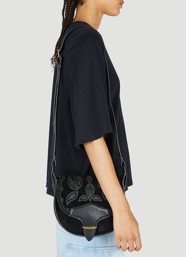 Isabel Marant Botsy 刺繍入りレザー スモール ショルダー バッグ ブラック ibm0253043