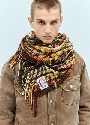 Acne Studios Plaid Fringe Scarf Beige acn0156034