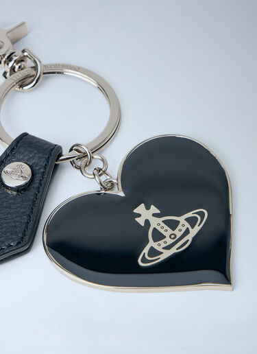 Vivienne Westwood Mirror Heart Orb Keyring Black vvw0264082