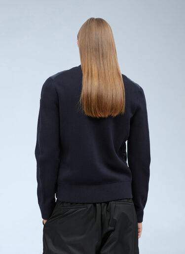 LN-CC® - Moncler: Logo Patch Zip-Up Cardigan - Navy Moncler Logo Patch Zip-Up Cardigan Navy mon0153018