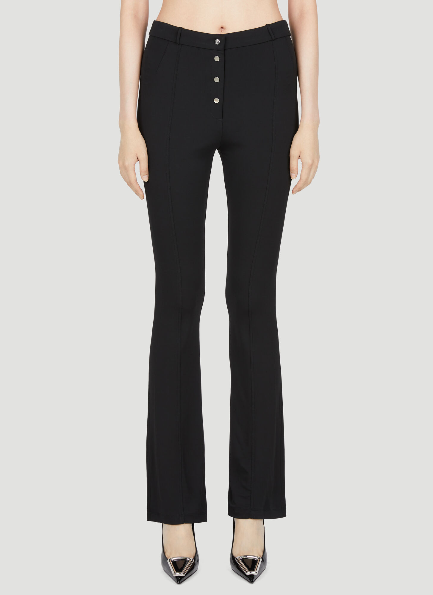Rabanne Flare Button Pants In Black