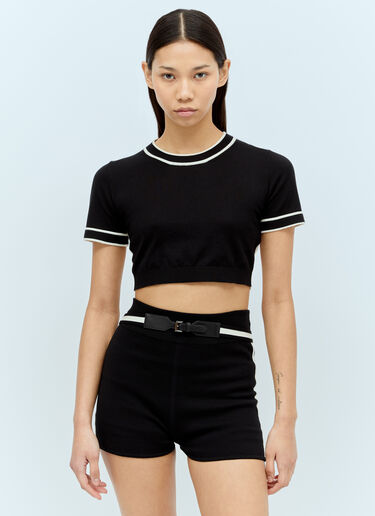 대조적인 니트 크롭 탑  Max Mara 대조적인 니트 크롭 탑  블랙 max0256009