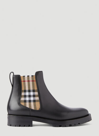 Burberry Check-Panel Chelsea Boots Black bur0245066