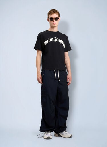 Palm Angels Curved Logo T-Shirt Black pma0164105