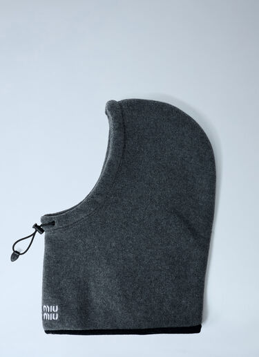 Miu Miu Logo Motif Fleece Hood Grey miu0262008