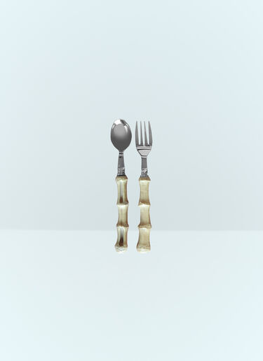 Les-Ottomans Set Of Five Bamboo Cutlery Silver wps0691394