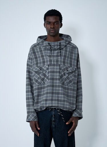 Check Hooded Sweatshirt Martine Rose Check Hooded Sweatshirt Grey mtr0162011