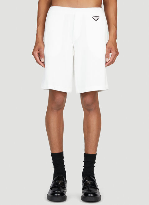 Prada Triangle Plaque Terry Shorts Beige pra0153013