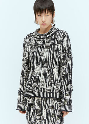 Bottega Veneta イントレチャート コットンセーター ネイビー bov0256035