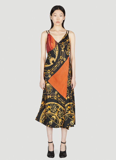 Marine Serre Print Satin Dress Black mrs0254008