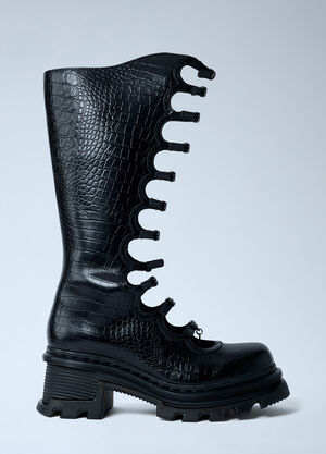 Dr. Martens x Marc Jacobs Croc-Embossed Kiki Platform Boots Black drc0262001