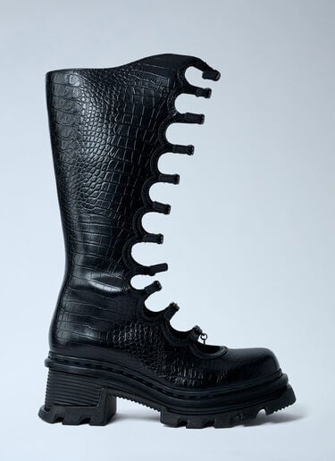 Croc-Embossed Kiki Platform Boots Dr. Martens x Marc Jacobs Croc-Embossed Kiki Platform Boots Black drc0262001