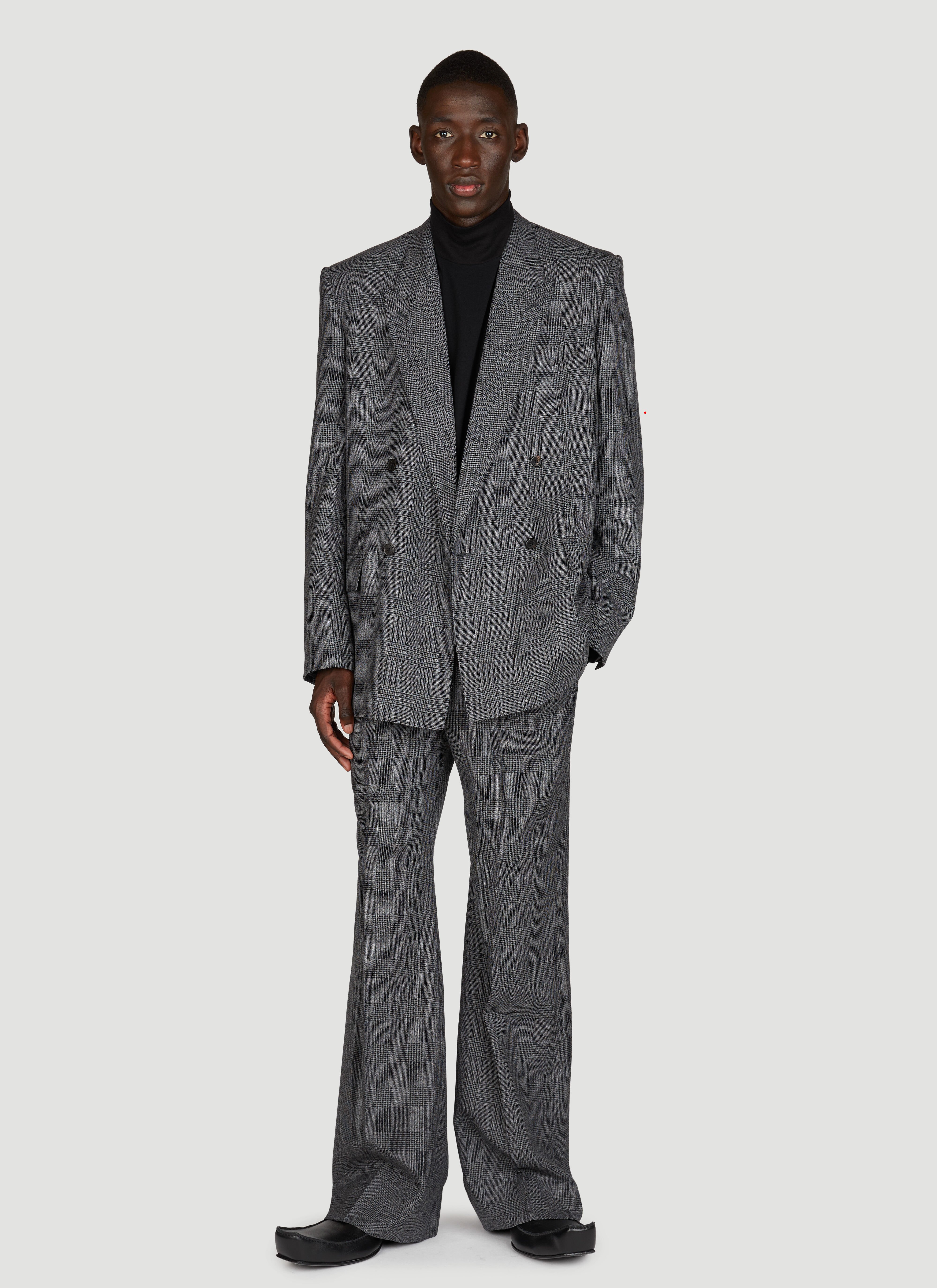 Balenciaga Men's' Prince Of Wales Regular Fit Blazer in Grey | LN-CC®