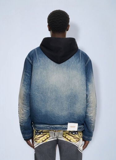LN-CC® - Off-White: Cherry Jers Hoodie Den Jkt - Blue Off-White Cherry Jers Hoodie Den Jkt Blue ofw0164125